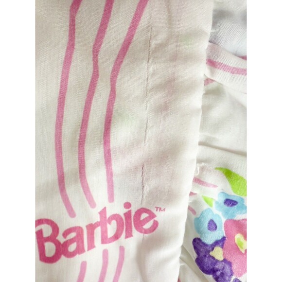 Barbie Vintage Floral Pillow Sham Ruffled Edge USA Made by The Bibb Company 1996 - Picture 6 of 11
